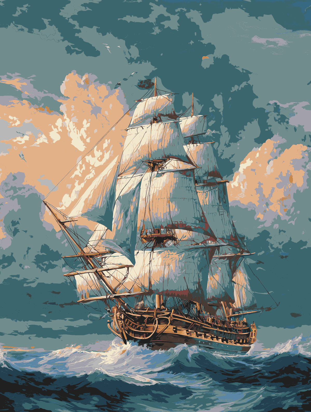 Painting by Numbers Windjammer