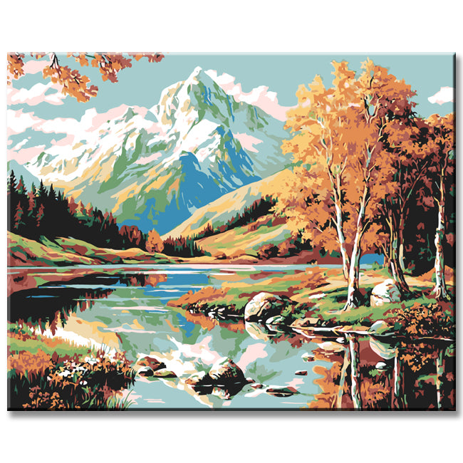 Painting by Numbers At The Mountain Lake