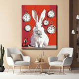 Painting by Numbers Pictures White Rabbit with Clocks