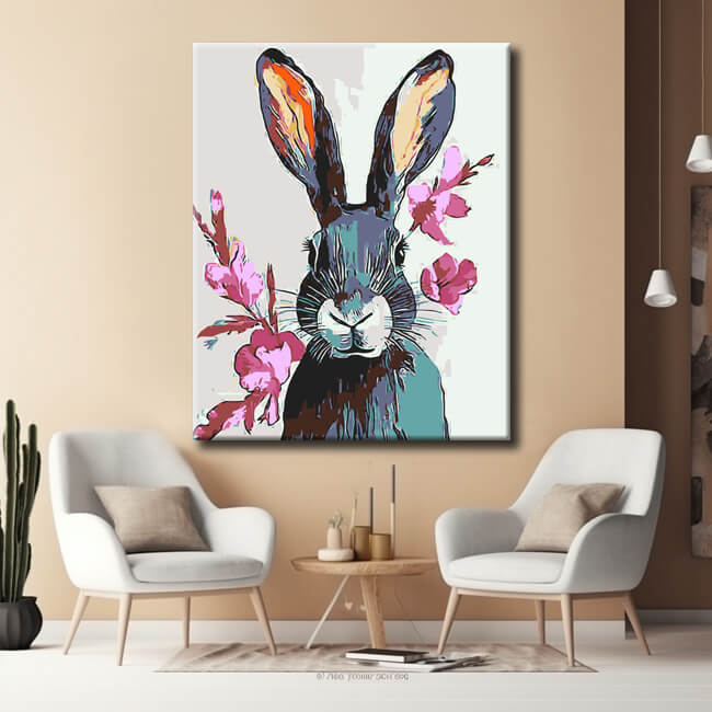 Painting by Numbers Rabbit with Antlers