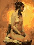 Painting by Numbers Nude Kneeling Girl Mnz-Akt-008