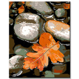 Paint by Numbers Autumn Leaf on Stone