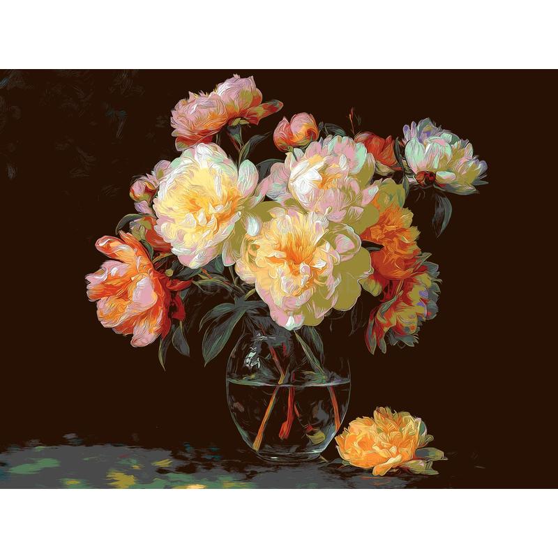 Painting by Numbers White Pink Bouquet of Flowers