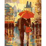 Painting by Numbers Pictures Loving Couple Under Umbrella