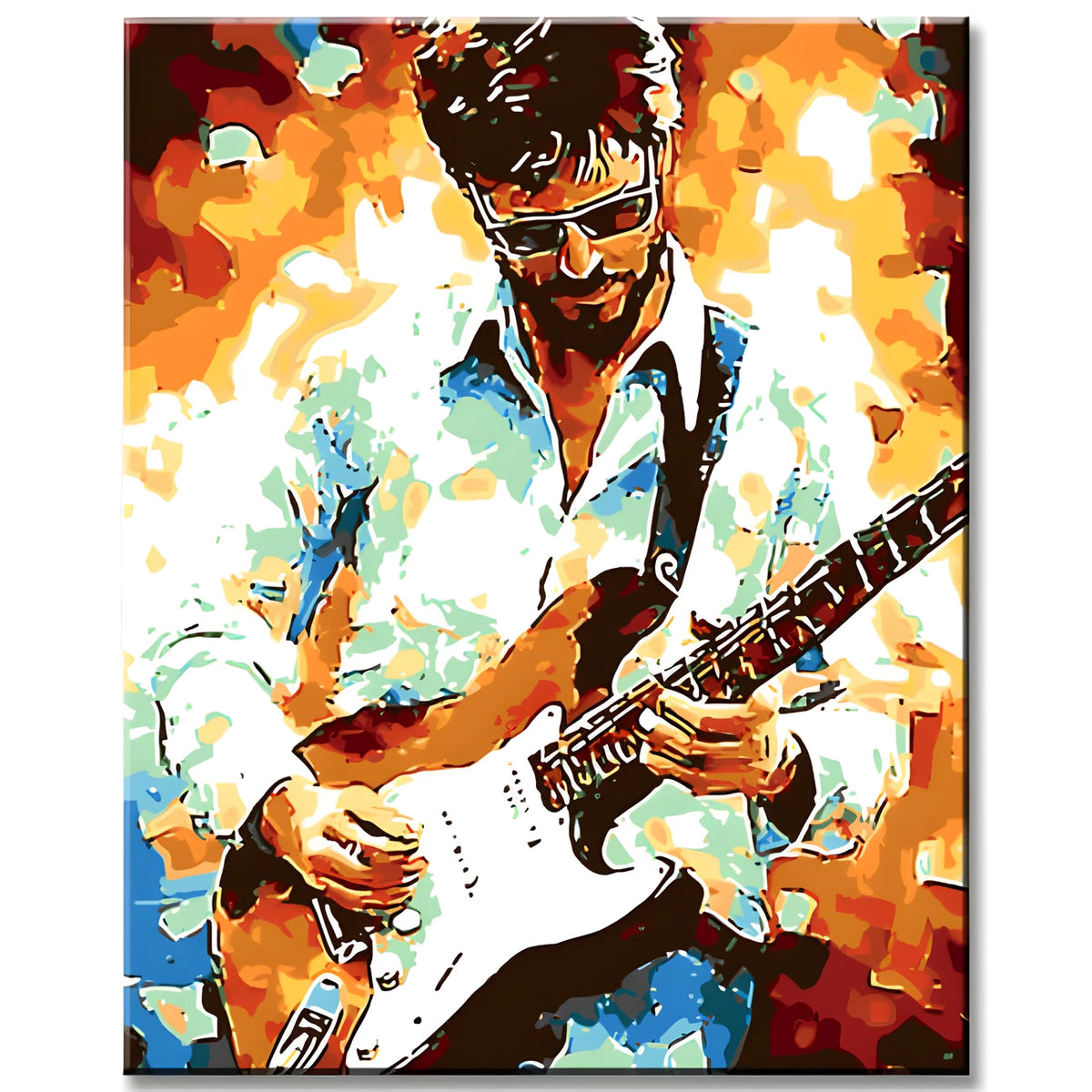 Paint by numbers guitarist playing