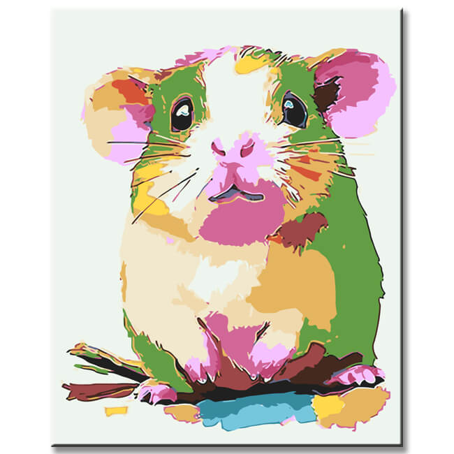 Painting by Numbers Pictures Hamster Abstract