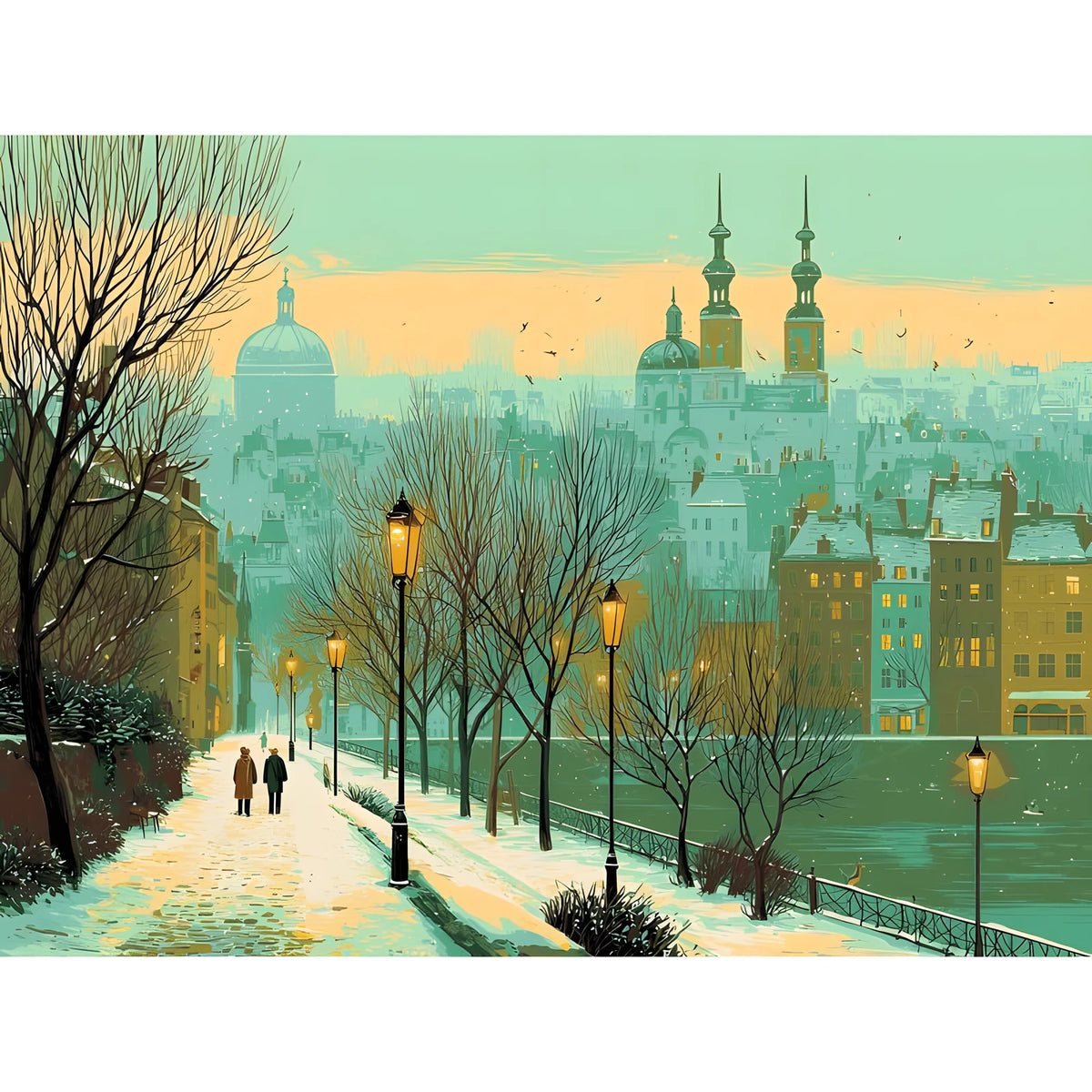 Painting by Numbers City in Winter