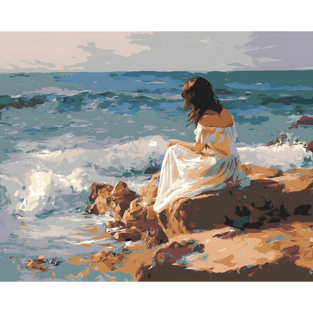 Painting by Numbers Woman by The Sea