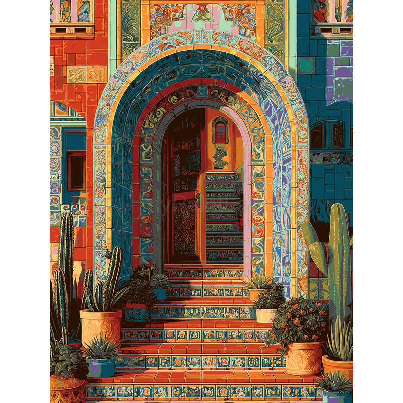 Paint by Numbers Gate with Ornaments