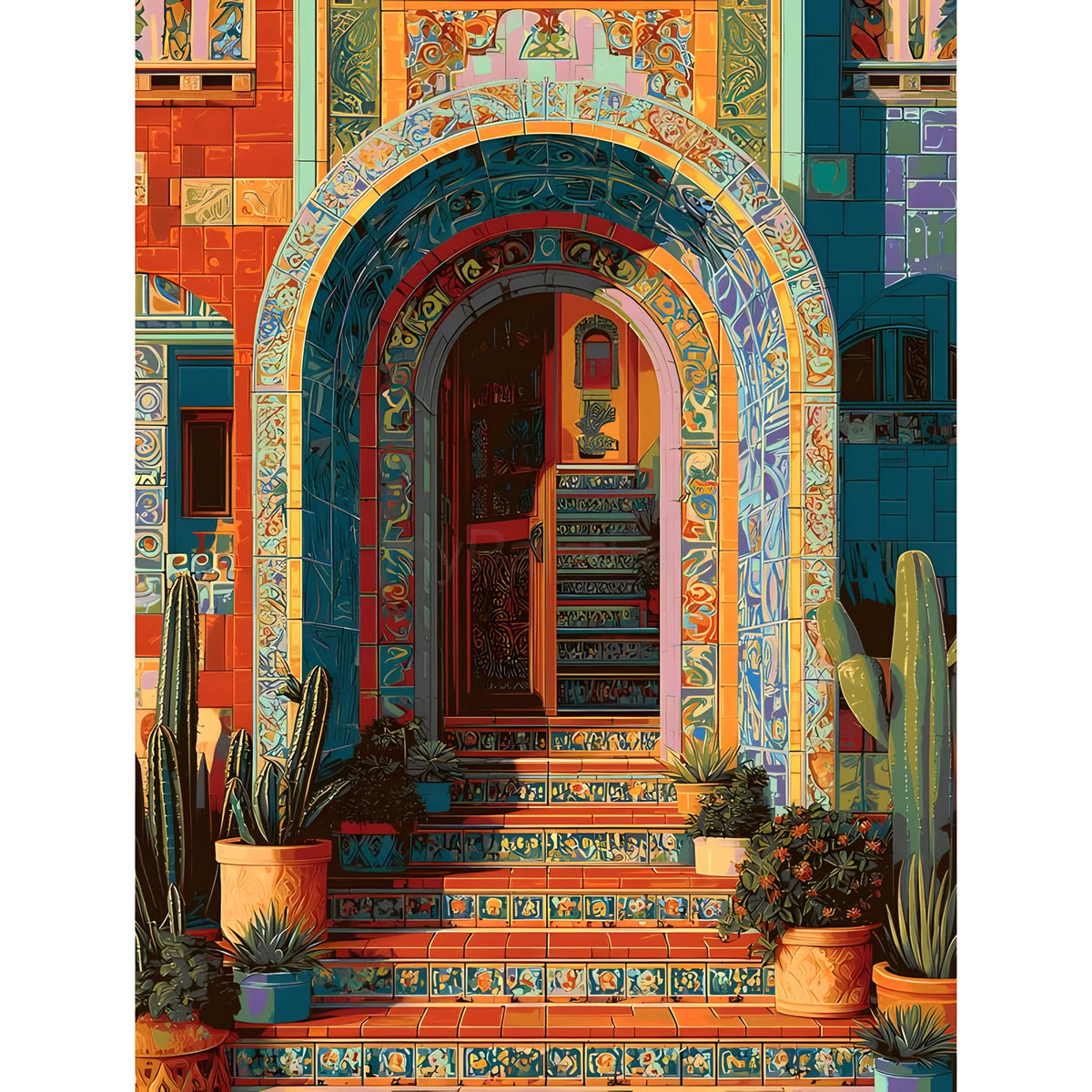 Paint by Numbers Gate with Ornaments