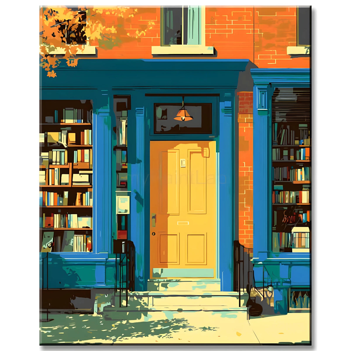 Paint by Numbers Wooden Door with Peacocks