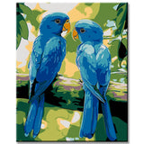 Painting by Numbers Birds Two Parrots