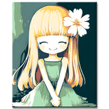 Paint by Numbers Little Princess with Flower in Hair