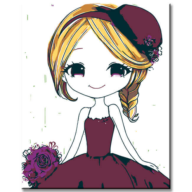 Paint by Numbers Little Princess with Cap