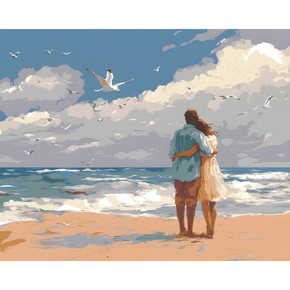 Painting by Numbers People Couple on The Beach