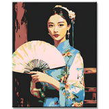 Paint by Numbers Asian Chinese Woman with Fans