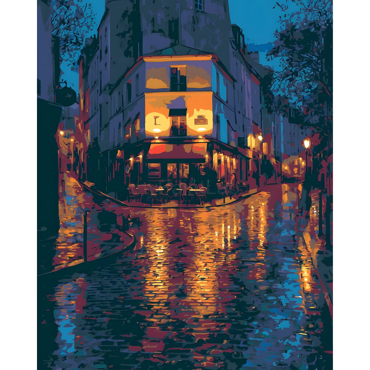 Painting by Numbers Pictures Cobblestones in The Rain