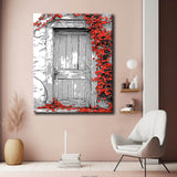 Painting by Numbers Pictures Old Door with Flower Tendrils