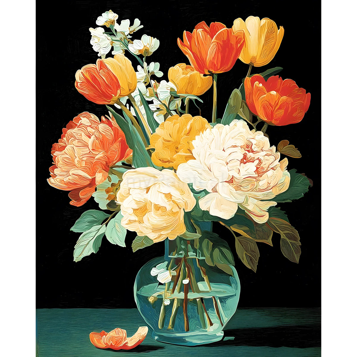 Painting by Numbers Colorful Bouquet of Flowers