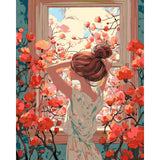 Painting by Numbers Dog Woman in The Mirror