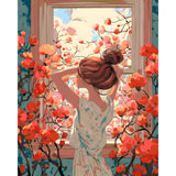 Painting by Numbers Dog Woman in The Mirror