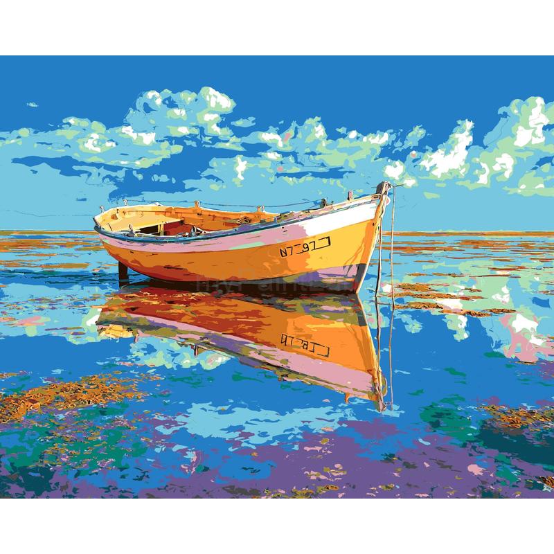 Painting by Numbers Pictures Boat At Low Tide