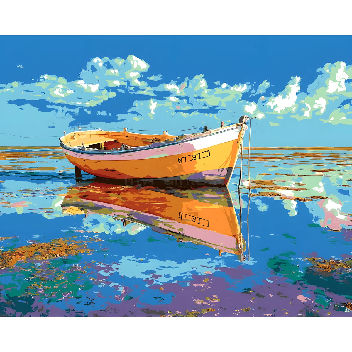 Painting by Numbers Pictures Boat At Low Tide