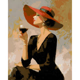 Painting by Numbers Woman with Red Wine Glass