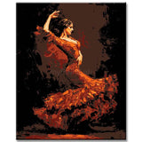 Painting by Numbers Pictures of A Dancer in A Red Dress