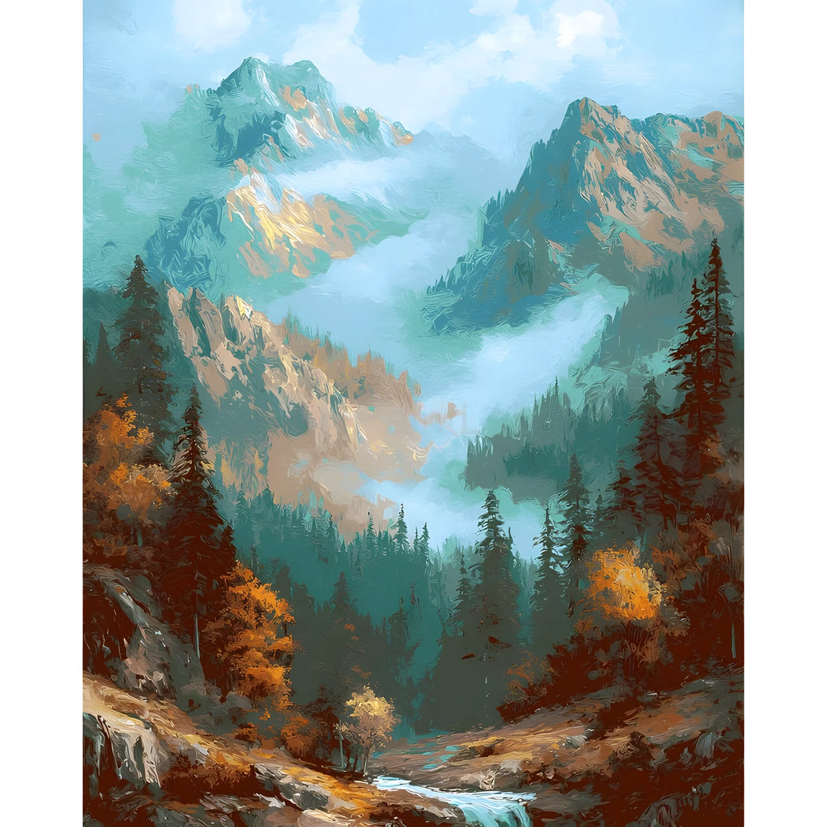 Painting by Numbers Alps Bach