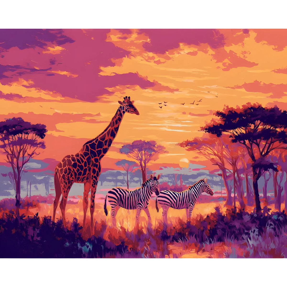 Painting by Numbers Africa Zebras and Giraffe