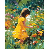 Painting by Numbers People Girls on Flower Meadow