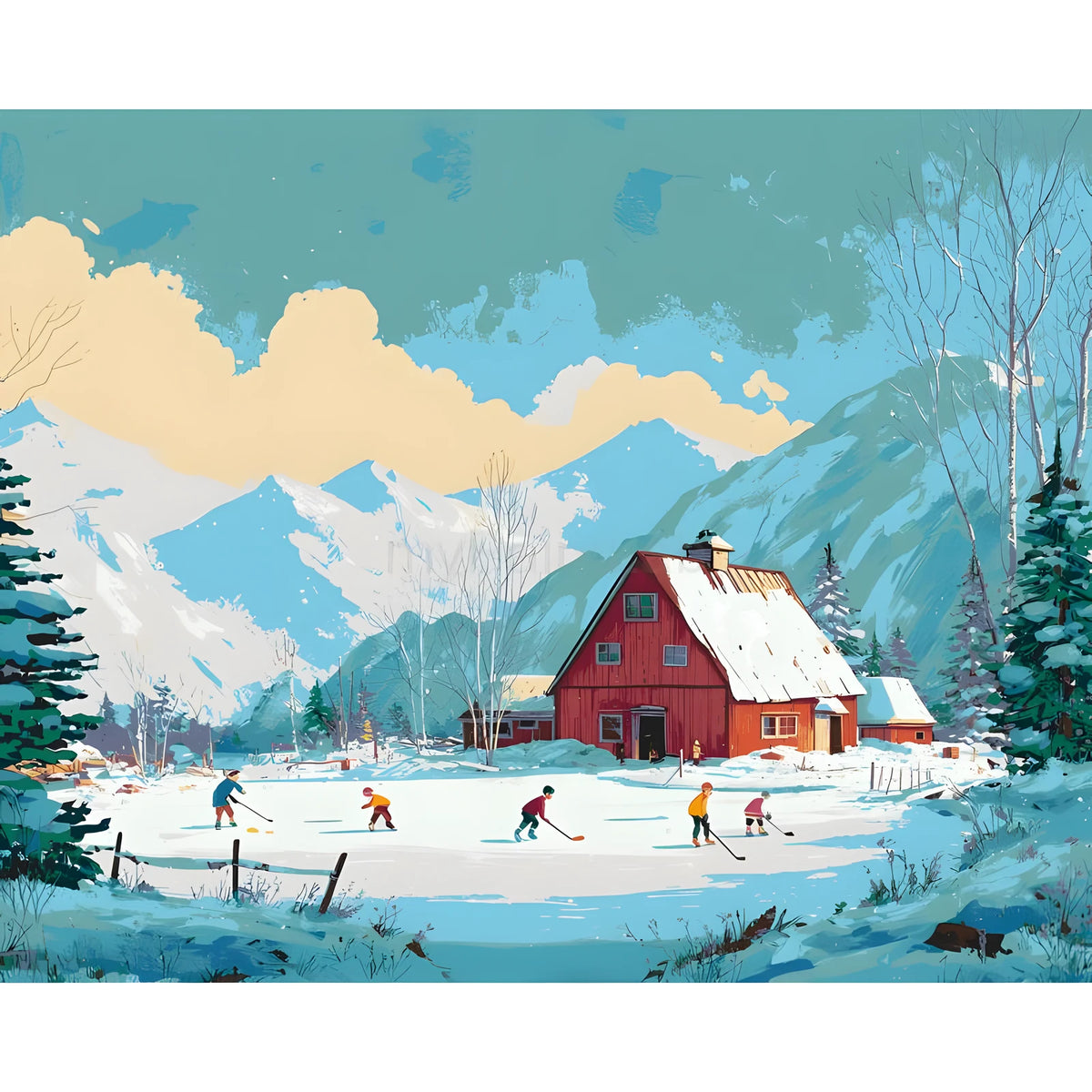 Painting by Numbers ice Hockey