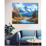 Painting by Numbers Landscape Mountain Stream in Front of Mountains