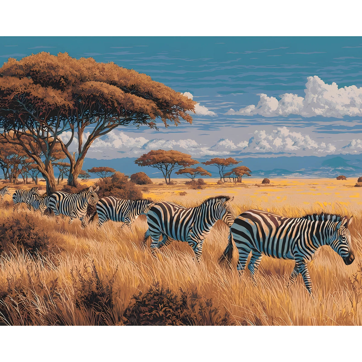 Painting by Numbers Animals Zebra Herd