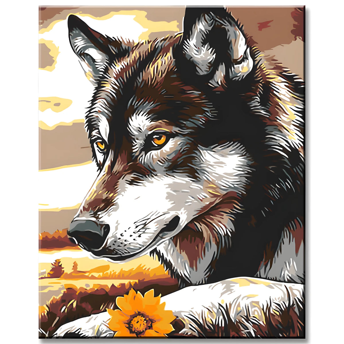 Paint by Numbers Animal Art Loving Wolf Dog
