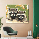 Paint by Numbers Animal Art Raccoon Couple Portrait