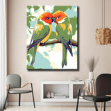 Paint by Numbers Animal Art Two Green Canaries