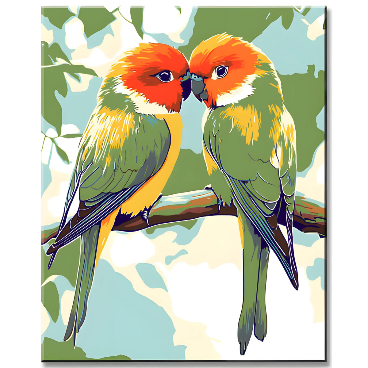 Paint by Numbers Animal Art Two Green Canaries
