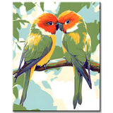 Paint by Numbers Animal Art Two Green Canaries