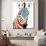 Painting by Numbers Animals Zebra in Rainbow Colors