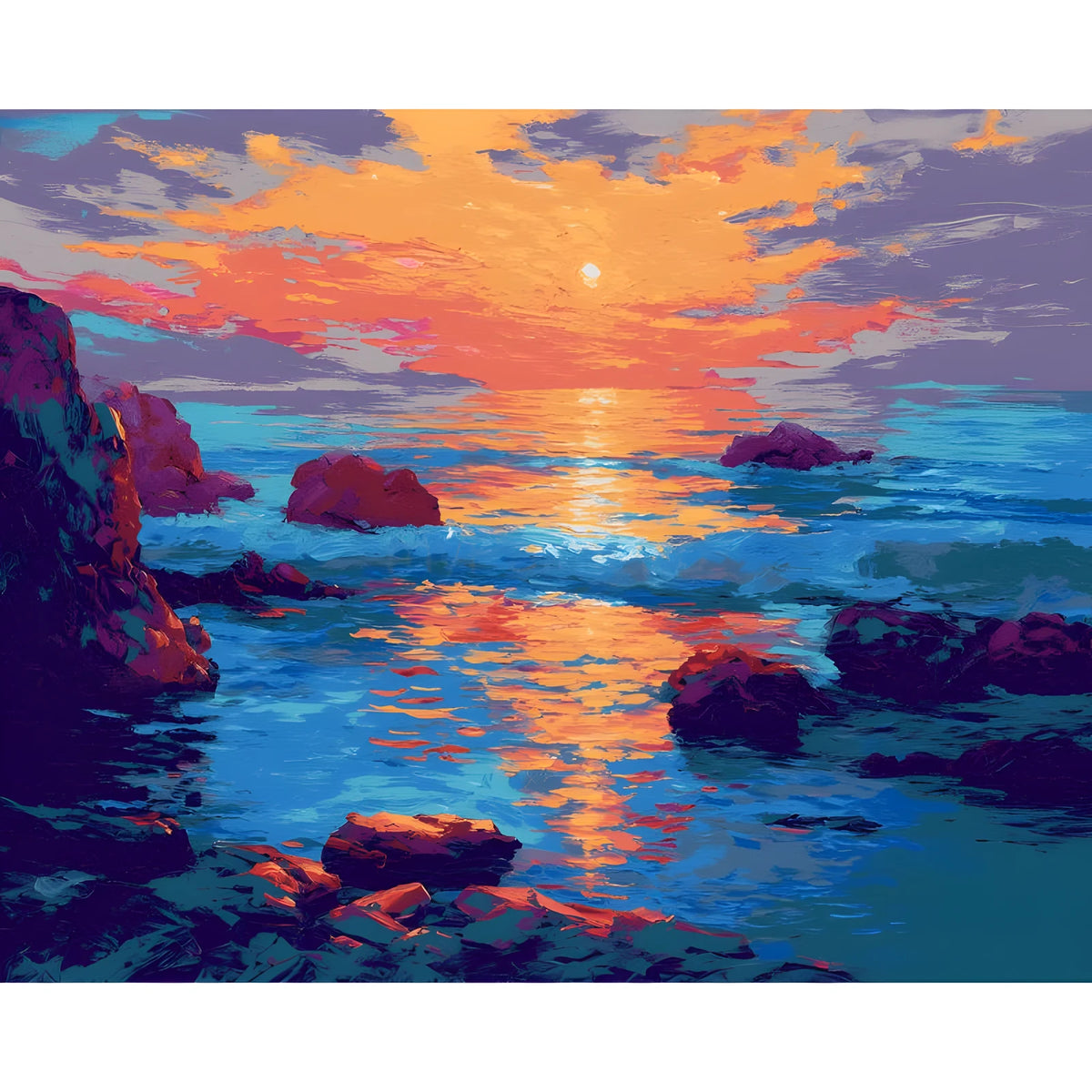 Painting by Numbers Pictures Sunset At The Sea