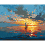 Painting by Numbers Pictures Sailboat in The Sunset