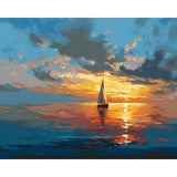 Painting by Numbers Pictures Sailboat in The Sunset