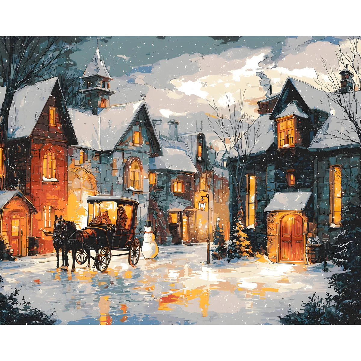 Painting by Numbers Christmas Atmosphere on The Farm