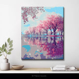 Painting by Numbers Pictures Pink Trees Reflection