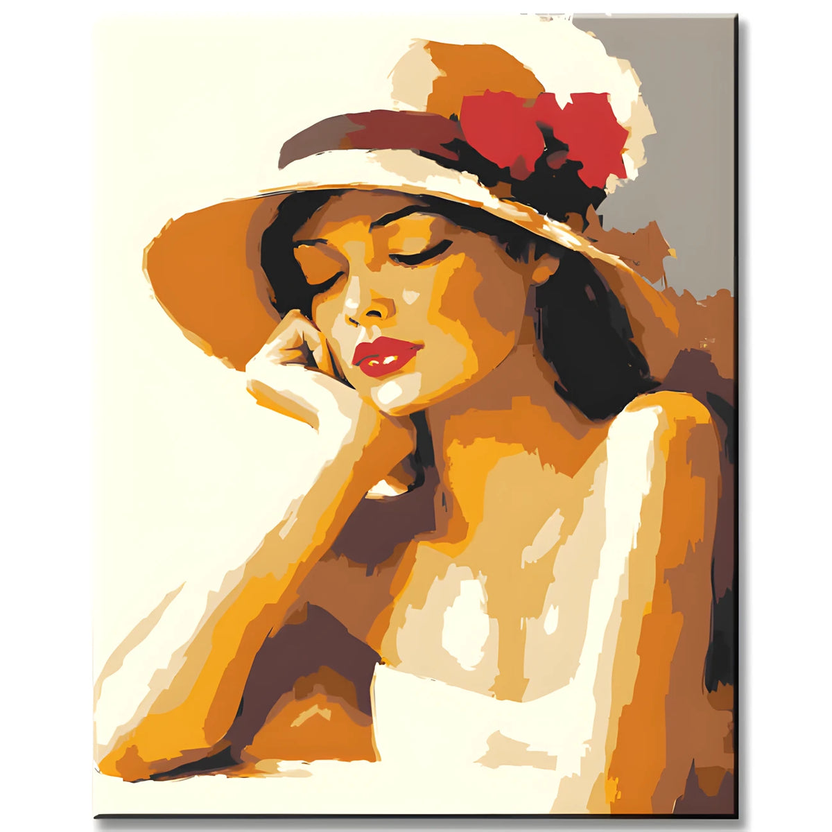 Paint by Numbers Portrait of a Woman in Thought