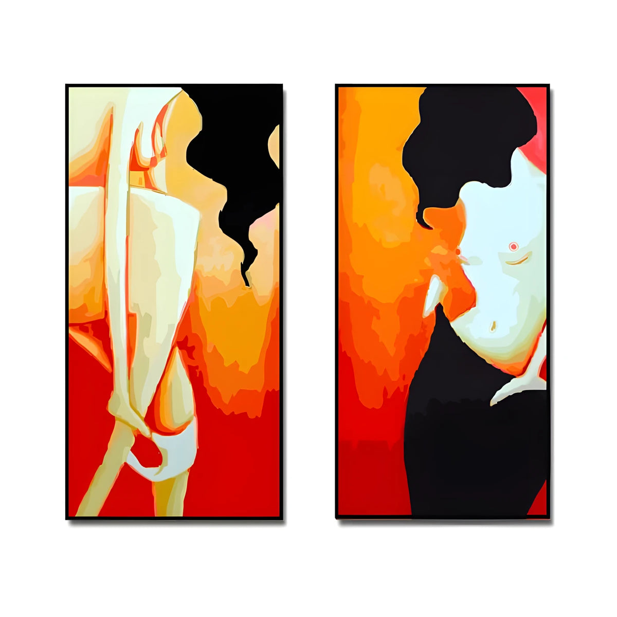 Painting by Numbers Painting Nude Woman Trying on Black Skirt