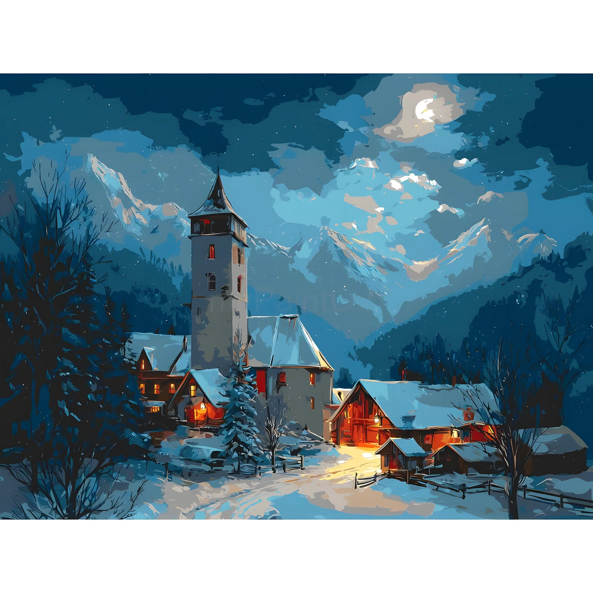 Paint by Numbers Winter Village