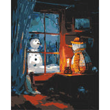 Painting by Numbers Snowman in The Garden